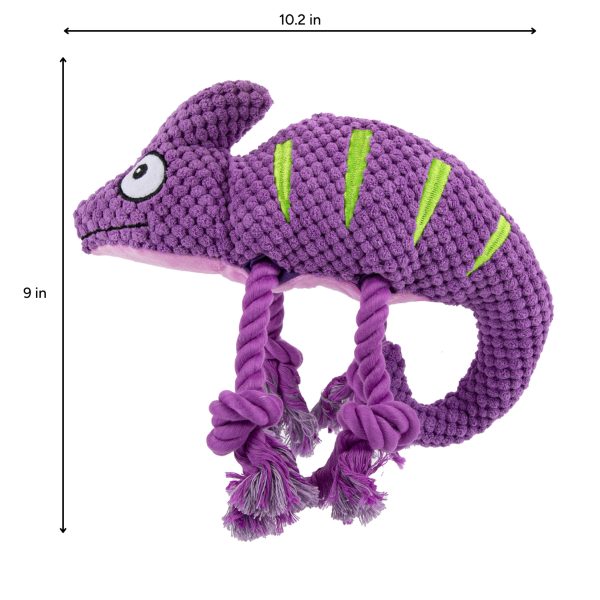 Brookbrand Pets Purple Chameleon Rope Squeaker Dog Toy