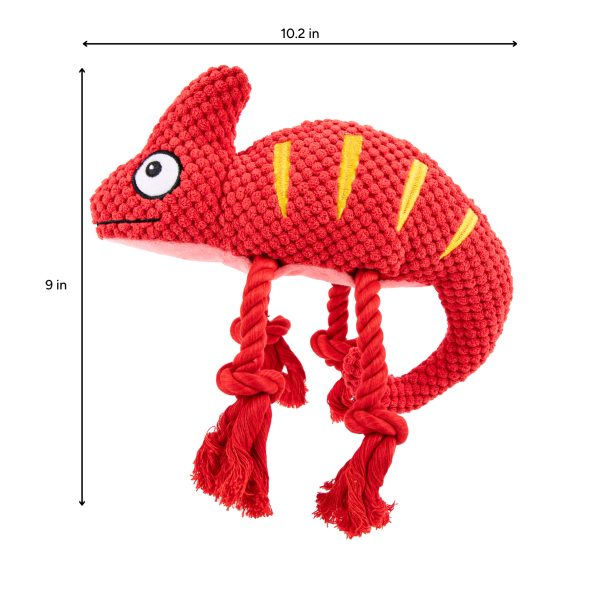 Brookbrand Pets Red Chameleon Rope Squeaker Dog Toy