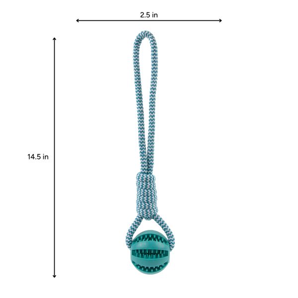 Brookbrand-Pets-Rubber-Ball-Rope-Blue