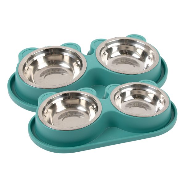 Brookbrand-Pets-Dual-Stainless-Eared-Dish-Green