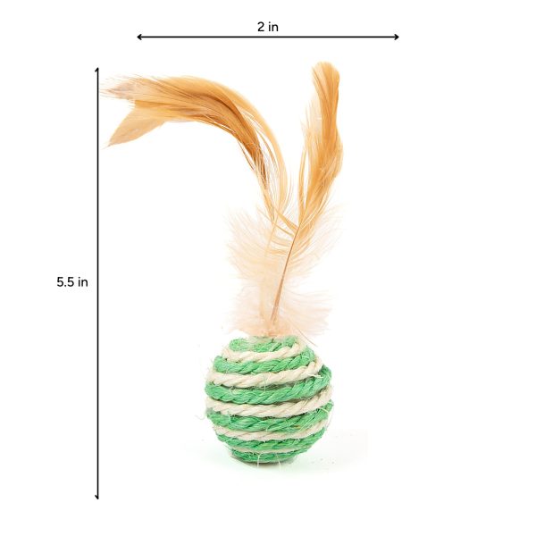 Brookbrand-Pets-Feather-Ball-Green