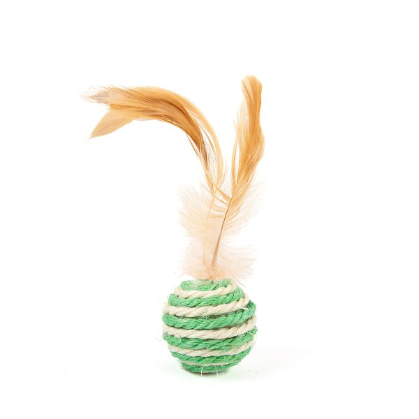 Brookbrand-Pets-Feather-Ball-Green