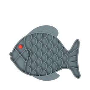 Brookbrand-Pets-Fish-Shaped-Silicone-Lick-Mat-Grey