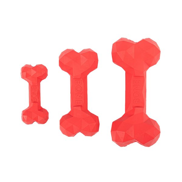 Brookbrand-Pets-Indestructible-Rubber-Bone-Small-Medium-Large-Red