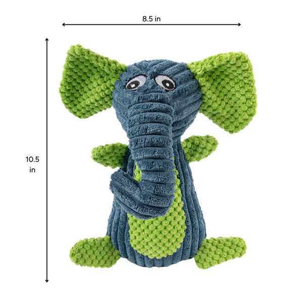 Brookbrand-Pets-Plush-Elephant-Squeaker-Green