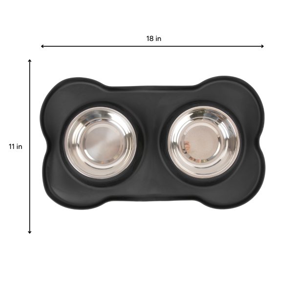 Brookbrand-Pets-Non-Slip-Stainless-Bowl-Set-Black