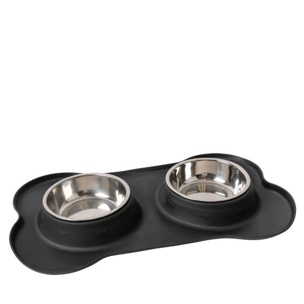 Brookbrand-Pets-Non-Slip-Stainless-Bowl-Set-Black