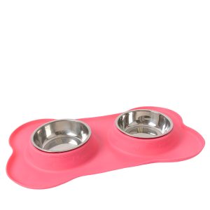 Brookbrand-Pets-Non-Slip-Stainless-Bowl-Set-Pink