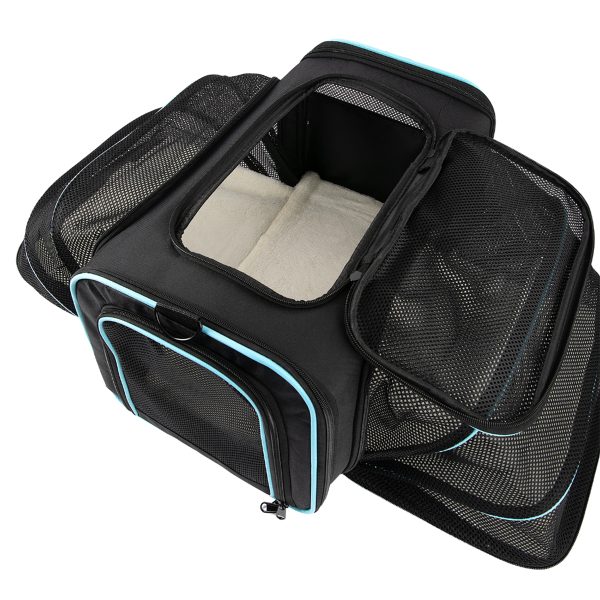 Brookbrand-Pets-Foldable-Soft-Pet-Carrier-Black-Blue