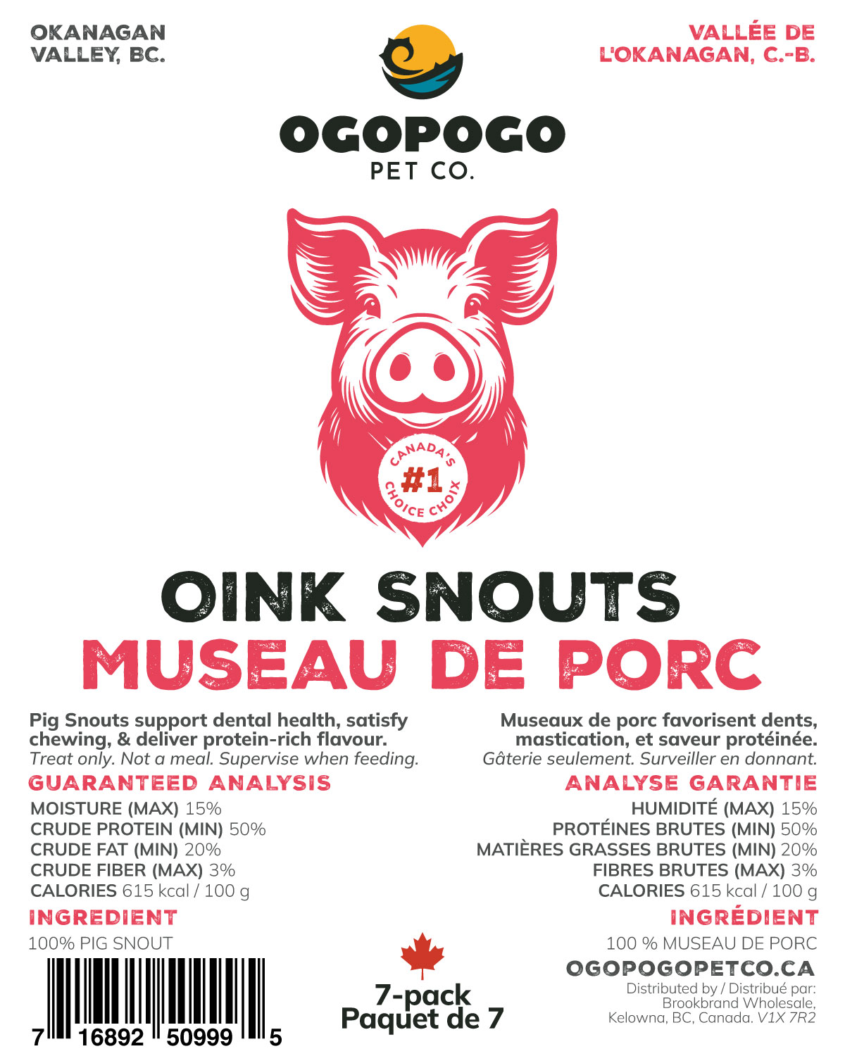 Ogopogo Pet Co.: Oink Snouts 7 Pack - Image 3