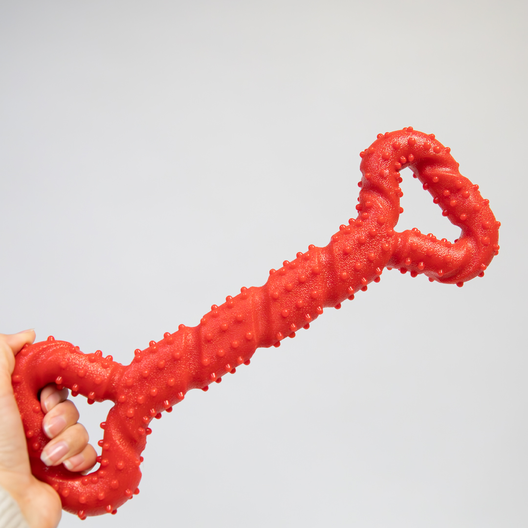 Power Pull Rubber Bone, Red - Image 2