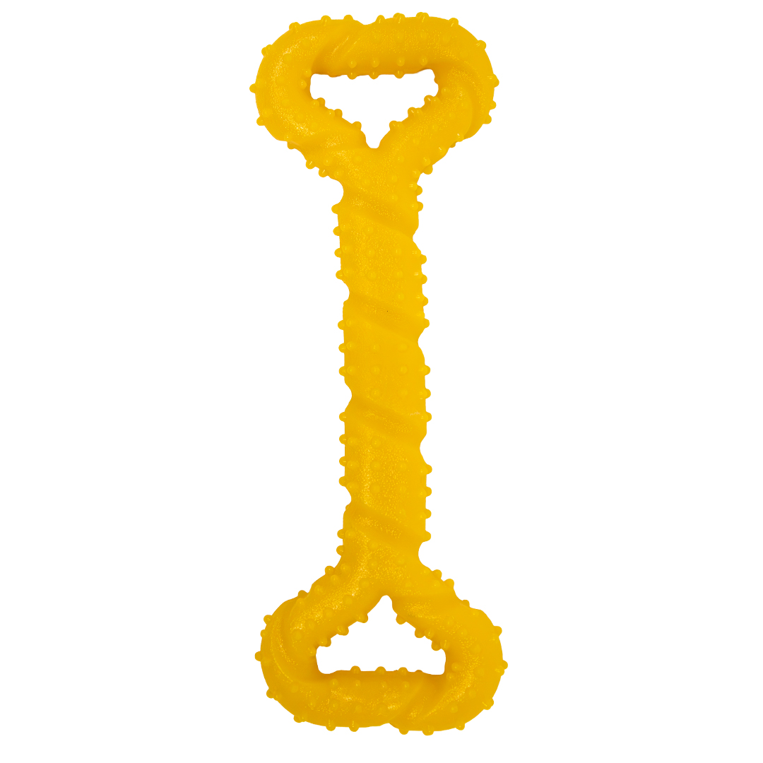 Power Pull Rubber Bone, Yellow