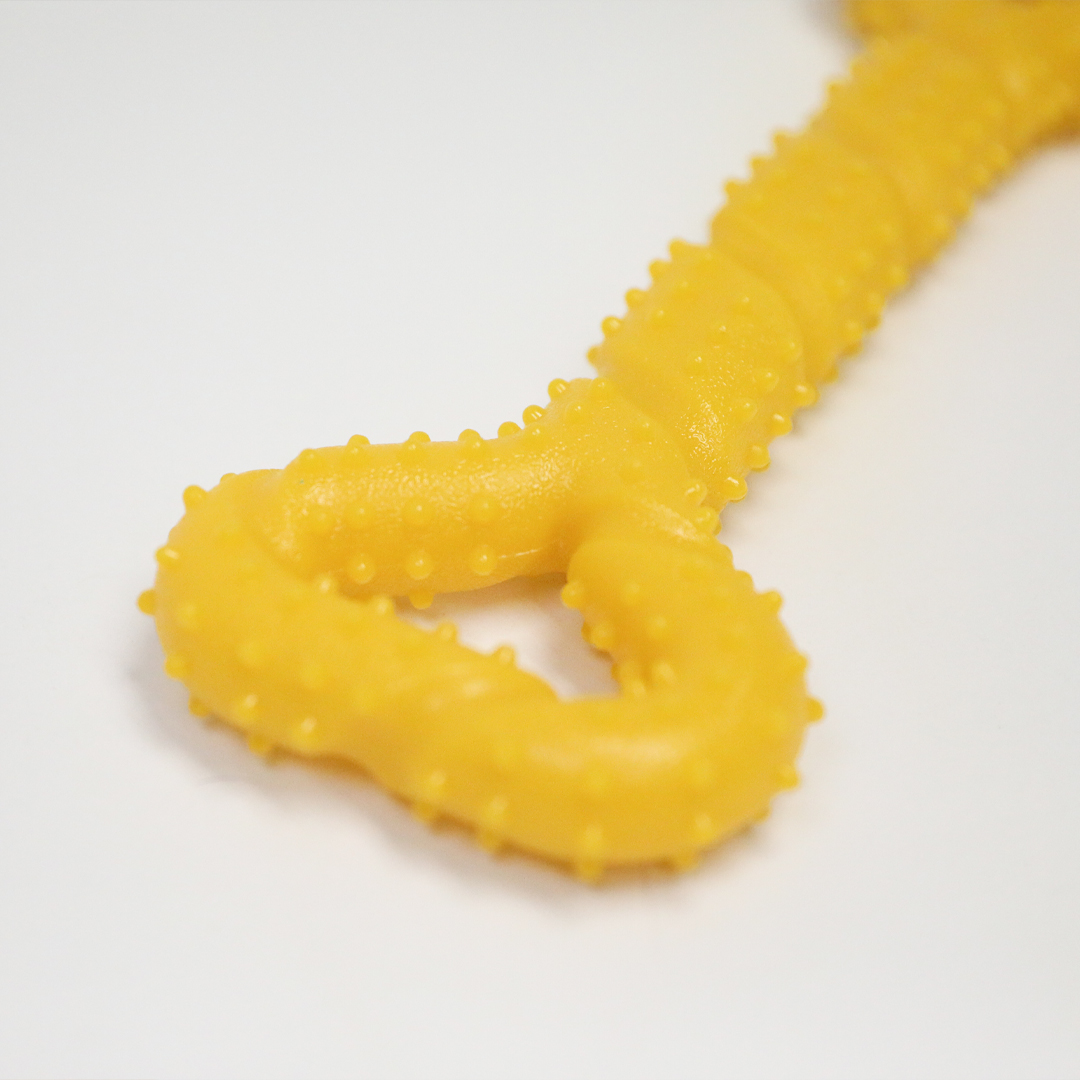 Power Pull Rubber Bone, Yellow - Image 3